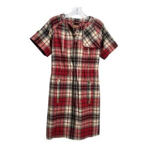 Pendleton The Portland Collection 100% Virgin Wool Plaid Red Tartan Dress Small